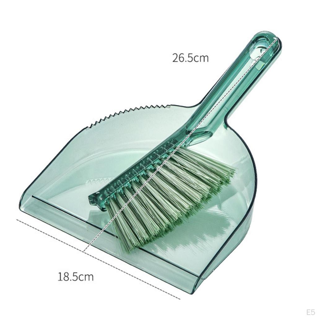 Dust Pan Brush Nesting Tiny Cleaning Broom Portable for Computer Office Home Gray