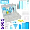 DIY Diamond Painting Storage Box Set with 48 Grids, Bottles, Funnel, Tray, and Rabbit Pen.