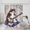 Japanese Cat Classic Vintage 1pc Pattern Shower Curtain Plus Hooks Waterproof Machine Washable Polyester Fabric Abstract