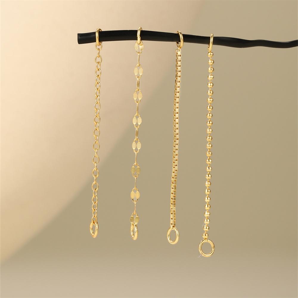 AIDE 1PC 925 Silver Zircon Piercing Chain Fit For Earring Hoops Ear Bone Studs DIY y2K Lucky Red Koi Fish Jewelry Accessories