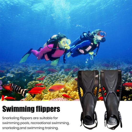 1 para płetw do pływania dla dorosłych mężczyzn i kobiet do nurkowania z rurką płetwy do pływania regulowane klamry otwarta pięta rozmiar podróżny elastyczne krótkie płetwy do pływania