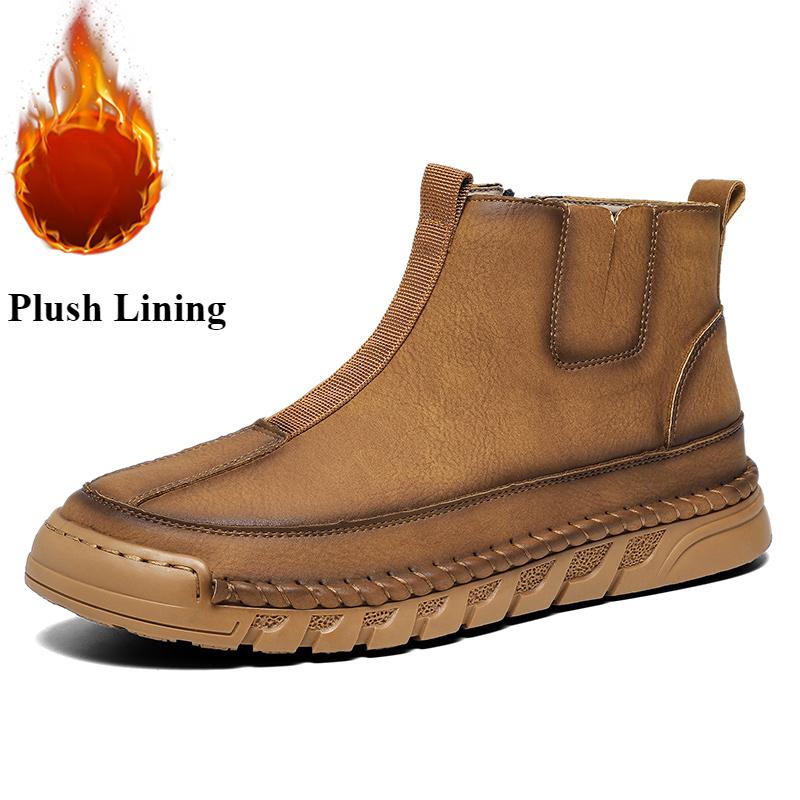 Herren Stiefeletten Plüschschuhe Freizeitschuhe Herbst und Winter Übergröße 39-46