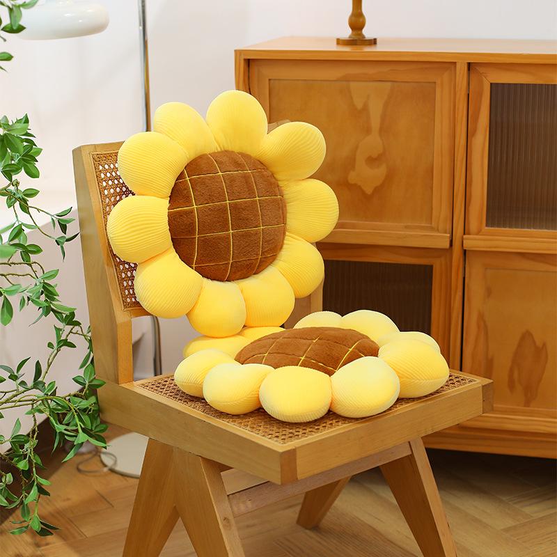Sunflower Flower Seat Cushion Sofa Plush Tatami Floor Mat Bed Sleeping Throw Pillow Nap Pillow