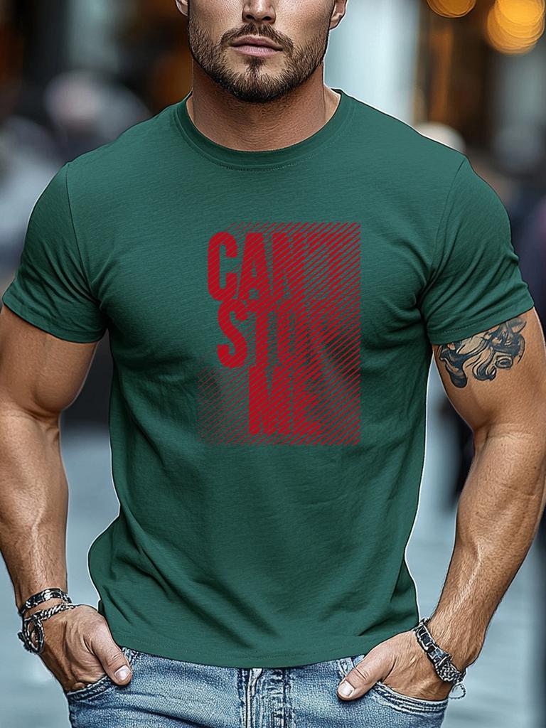 Mens tshirts100 Cotton CANT STOP ME Graphic Summer Soft Round Neck Casual Breathable Tee Daily Wear Tops