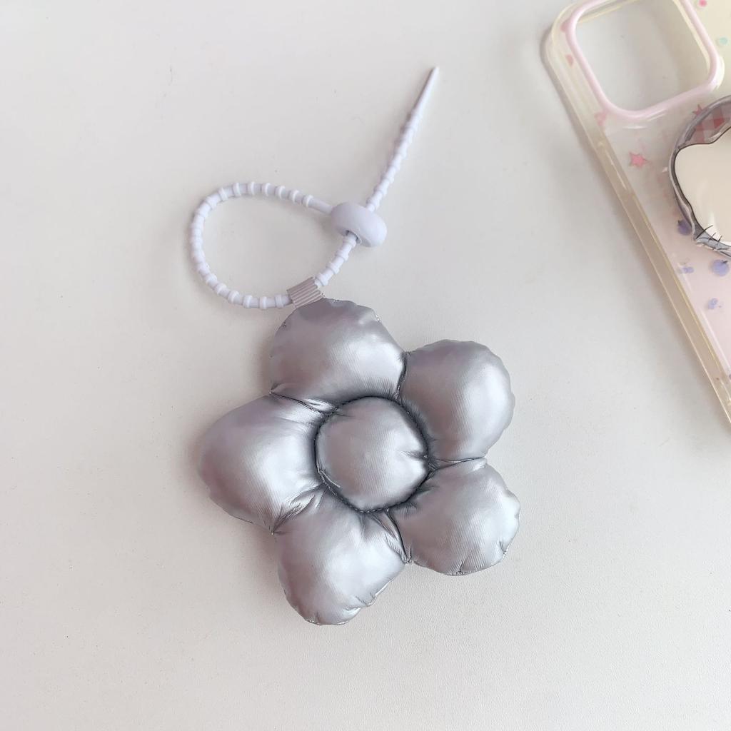 Sweet Bow Leather Cotton Filling Keychain Girl Simple Cute Backpack Pendant Earphone Box Phone Case Decoration