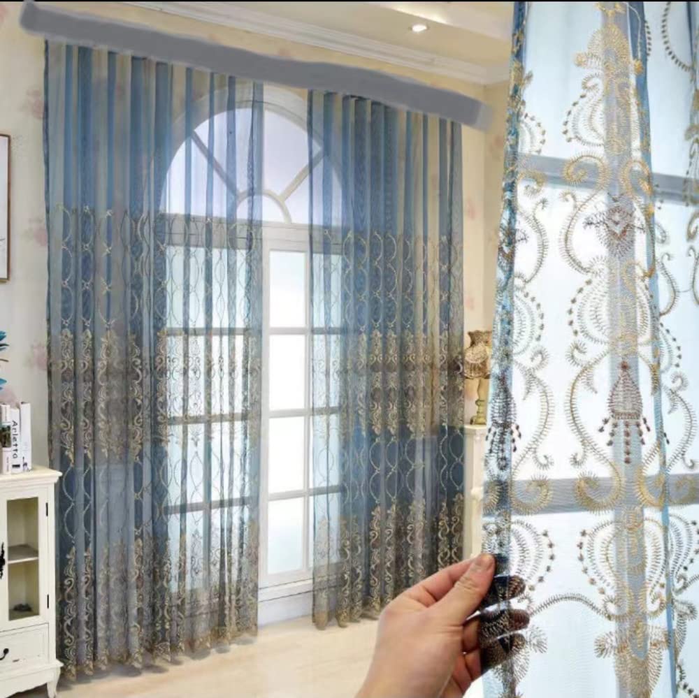 Mi New Life Luxurious Lace Curtains Floral Pattern Living Room Length Set of Nordic-Style [Sheer] Embroidered, Breathable, [Customizable] Privacy,