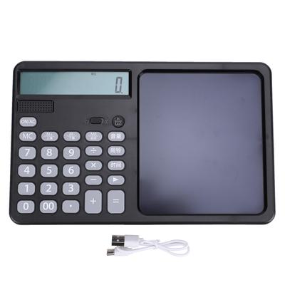 Multifunktionaler sprechender Taschenrechner Wiederaufladbar 12 Ziffern Großes Display Taschenrechner mit Notizblock Große empfindliche Tasten für
