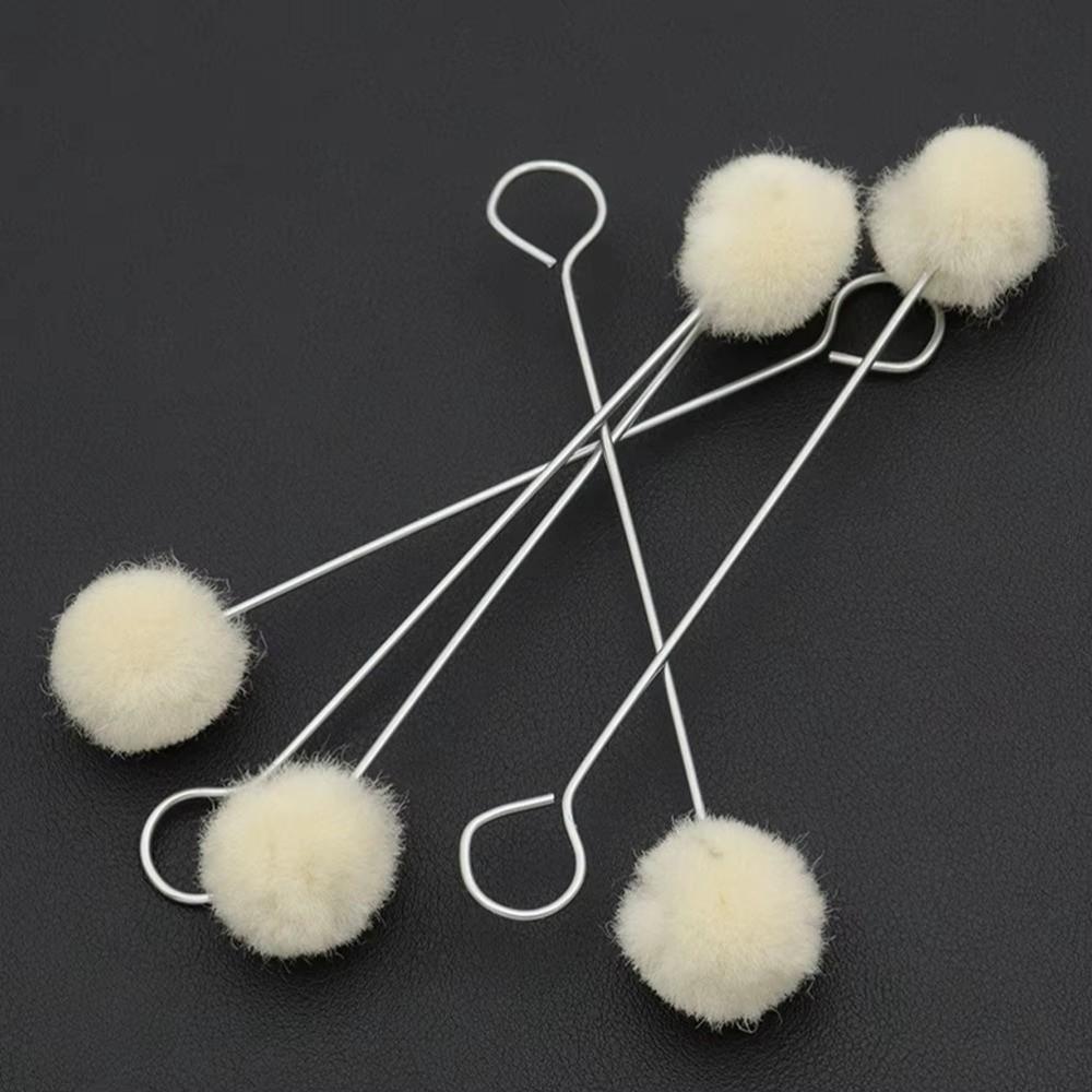 Dauber Assisted Leather Wool Balls Brush Metal Handle Leather Dyeing Brush  DIY Leather Tool