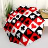 1pc Playing Cards Symbols Automatic Open/Close Umbrella Compact Folding Umbrella, All-Season Portable Umbrella for Women/Men F1124200