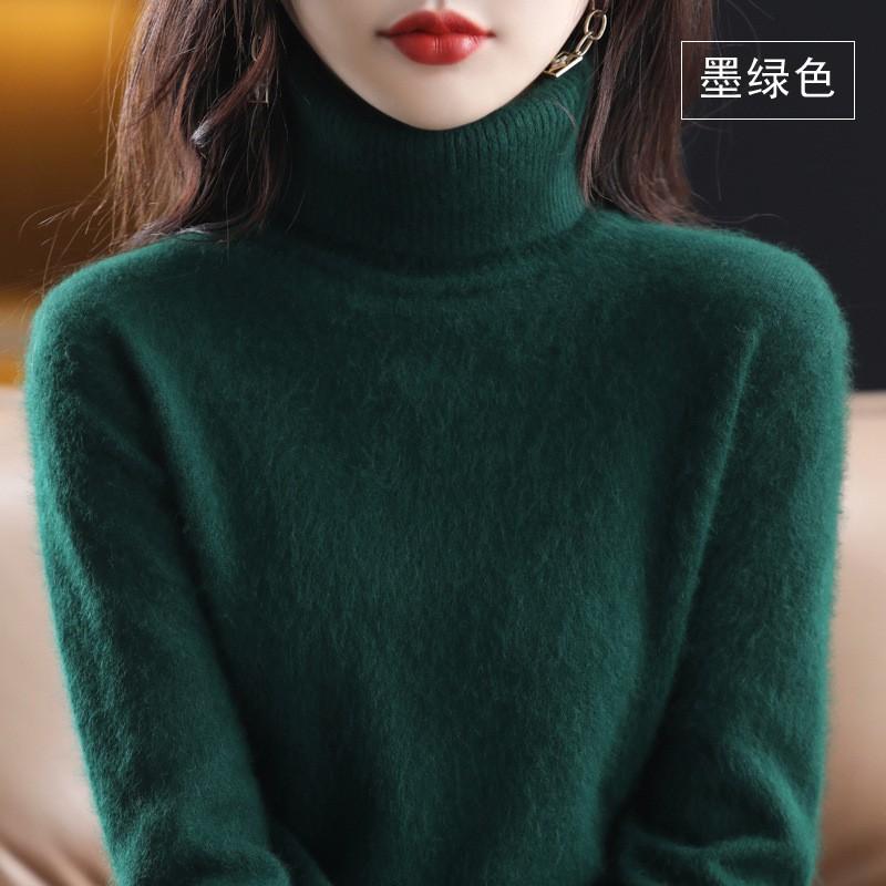 Womens Turtleneck Knit Sweater Loose Fit Thick Warm Base Layer Winter Cashmere Blend Pullover
