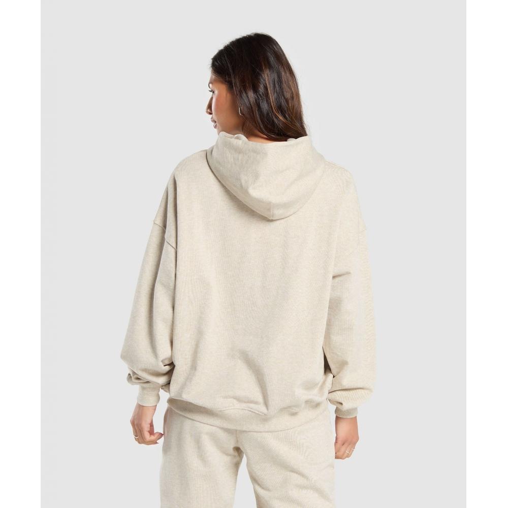 Gymshark Rest Day Sweats Hoodie Beige Marl B2a7p Gbkh