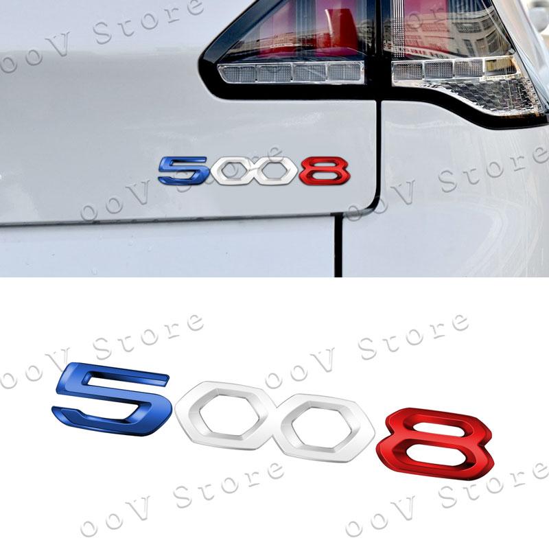 Car 3D Metal Decor Emblem Auto Body Trunk Fender Badge Sticker For Peugeot 2008 3008 4008 5008 Logo Auto Accessories
