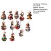 12 Pcs Wooden Christmas Ornaments Cartoon Cat/Dog On The Ball Christmas Hanging Decorations for Xmas Tree Car Window Decor