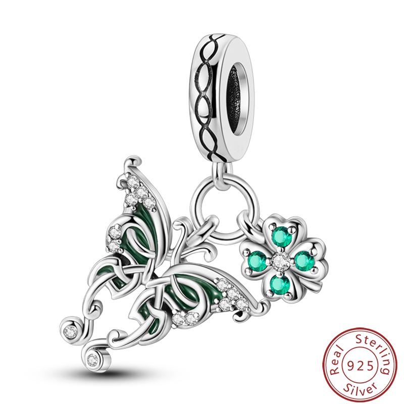 Green Series Copper Lucky Clover Avocado Cactus Spring Charms Beads 3Mm Diy Fine Jewelry Making