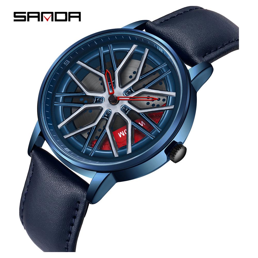 Sanda Meilleure Vente 1088 Montre pour Adolescent: Personnalisé, Cadran Rotatif 3D, Tendance, Quartz Étanche.