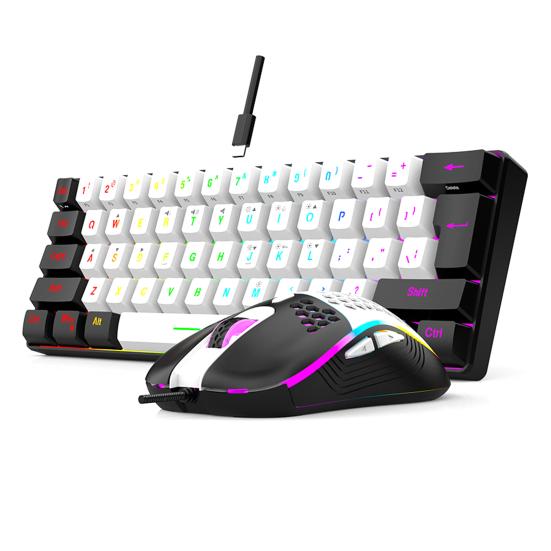 Wired Mechanical Gaming Universal 61 Keys Keyboard with RGB Light Mini Wired Office Keyboard