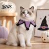 Adjustable Dog Bib Knitted Star Pet Bib Handmade Shape Cat Crochet Skin-friendly Collar with Black Pom-poms for Cats Small Dogs Halloween Outfit