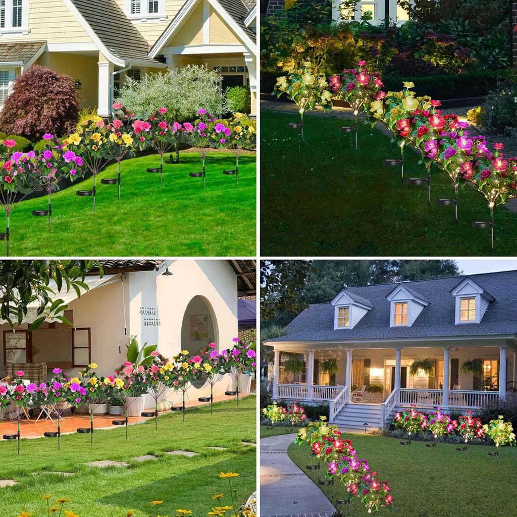 Warm Solar Azalea LED Lights Outdoor Garden Lawn Patio Decorative Pathway Lamp