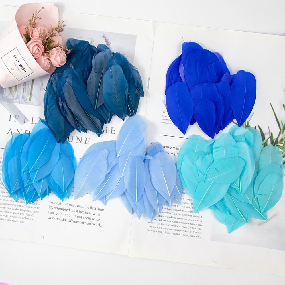 Nature Goose Feathers For Jewelry Making Decoration White Swan Needlework Wedding Handicraft Accessories Crafts 5-8Cm