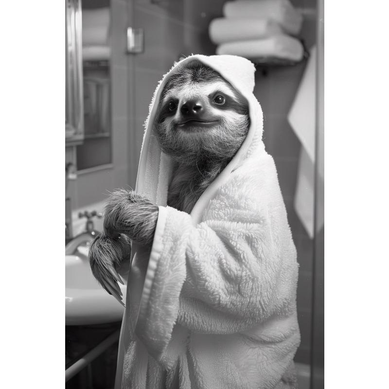Black and White interesting Cute Animal Posters Squirrel Hedgehog sloth Canvas Painting Wall Art Bathroom Living Room Home Decor