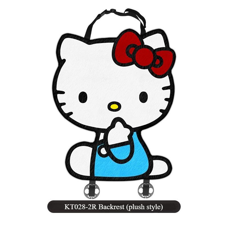 Hello Kitty Universal Car Short Plush Cushion Cartoon 3D Shaped Winter Five Seat Cover Car Soft Cushion for Car Interior Decor