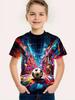 T-shirt pour Enfants Mode Impression 3D Été Manches Courtes Personnalisé Hip-Hop Confortable Col Rond Haut de Sport