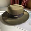 Hat Women's Autumn and Winter Flat Top Hat Wool Felt Hat British Retro French Elegant Fashion Versatile Warm Hat