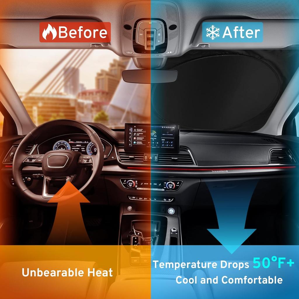 XHRING Windshield Sun Shade for Lexus is IS250 IS350 IS300 IS460 is Couple ES ES350 RC CT LS UX Series Accessories, Car Front Window Sunshade Sun