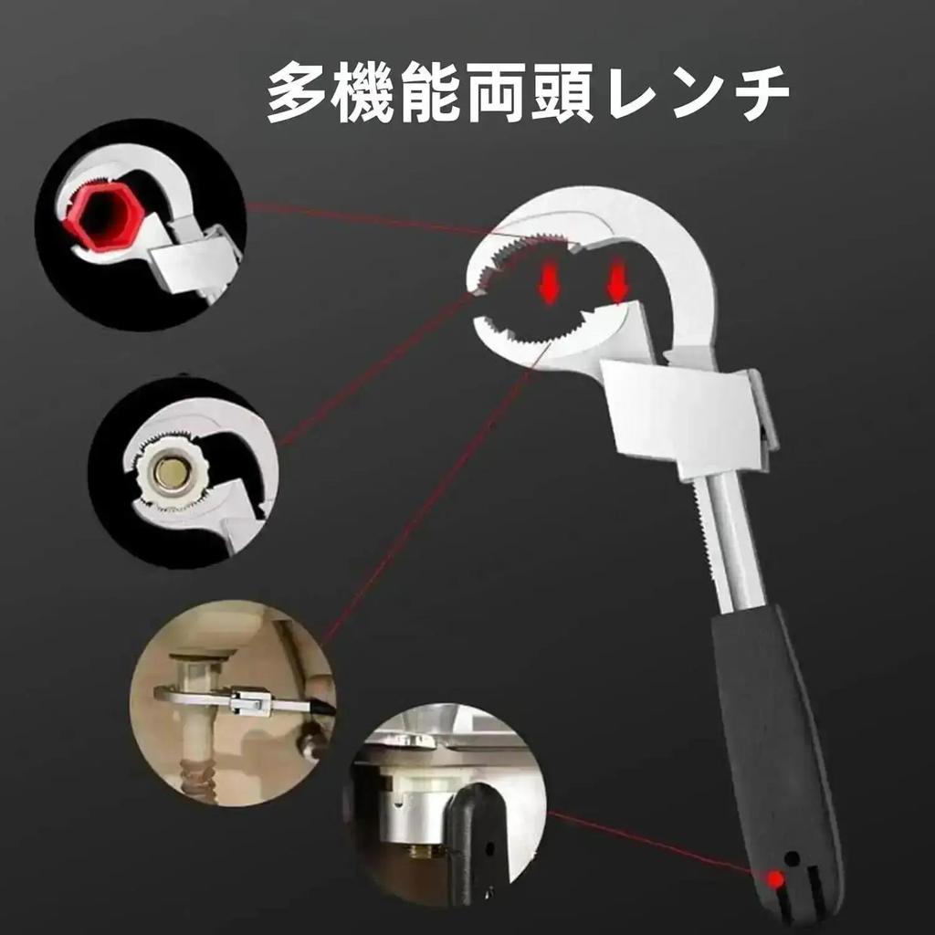 1 Pcs Stubby Adjustable Wrench With 45MM Wide Jaw Opening For Plumbing Automotive And Industry Tight Spaces Work (Aluminum)
