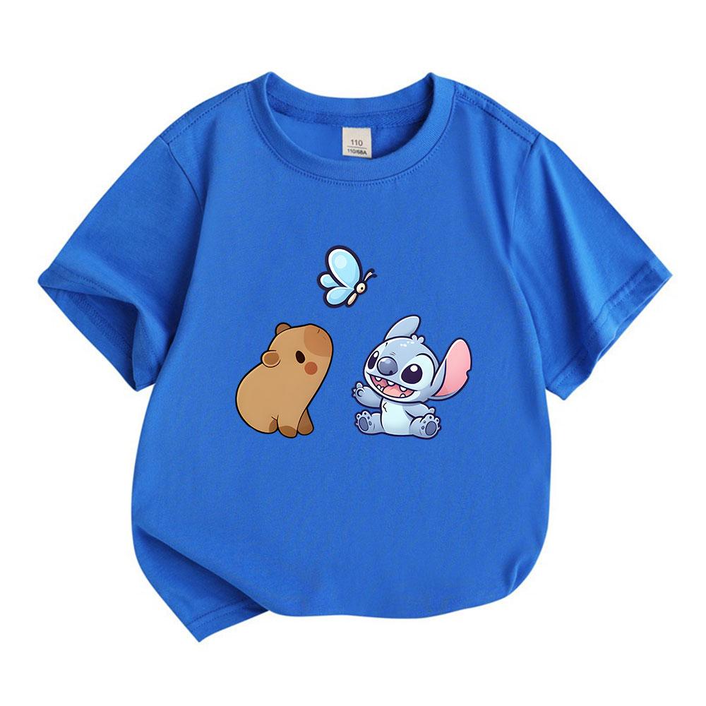 Kids Boys Girls 100% Cotton Crew Neck Short Sleeve T-Shirt C
