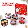 Christmas Scented Candle Gift Set, 4 Tin Candles with Plant-Based Soy and Natural Dried Flower Decor,