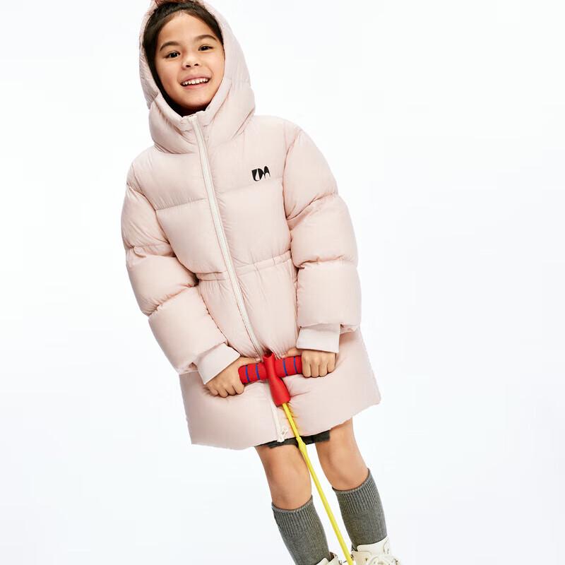 Little MO&Co. Comfort Fleece Girls' Hooded Mid-Length Down Jacket