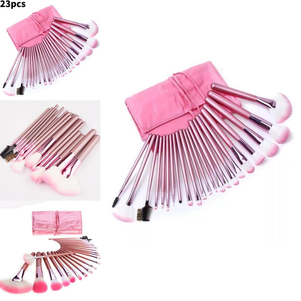 Make-up Pinselset 22tlg. Mit Tragbarer Rosa Pinselrolle Zum Verblenden Und Für Detailarbeiten