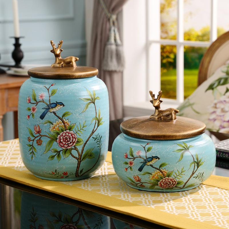 Ceramics Storage Tea Pot Jar Spice Bottle Home Desktop Candy Jars Storage Box Organizer Modern Home Decor