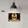 Viking Skull Metal Sign Black Gold 8x12 Inch Warning Home Decor Plaque