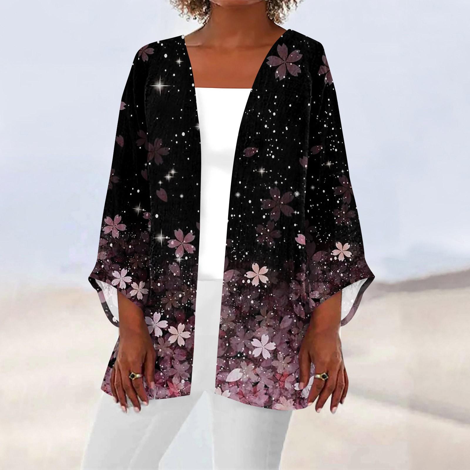 Женская повседневная модная легкая куртка средней длины с принтом в стиле ретро — фото 3