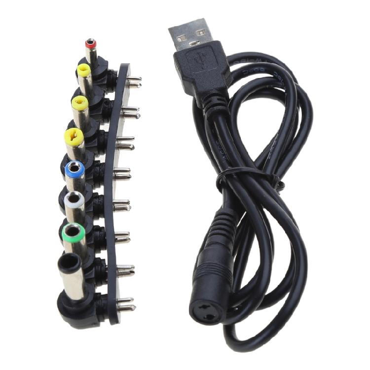 USB5V To DC9V 12V Converter Cable USB to DC9V 12V Charging Cable with 8 Adapters