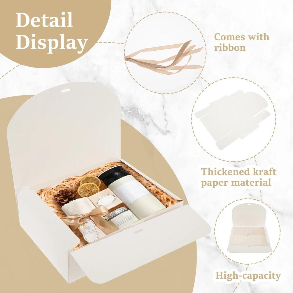 10Pcs Gift Boxes with Lids and Ribbon Valentine's Day Gift Packaging Box Large Capacity Decorative Box for Weddings Birthday