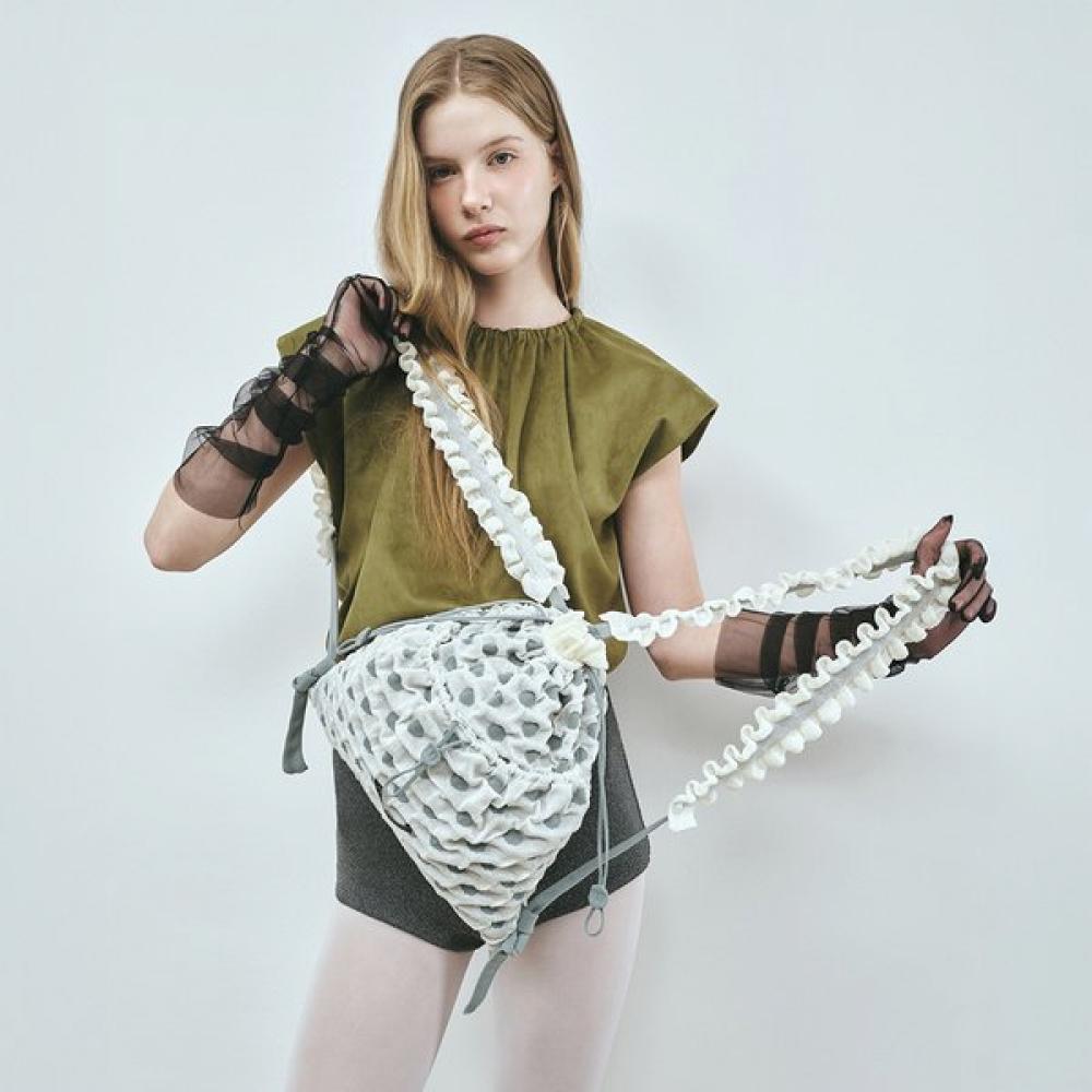 Pleatsmama Ivory Polka Dot Backpack