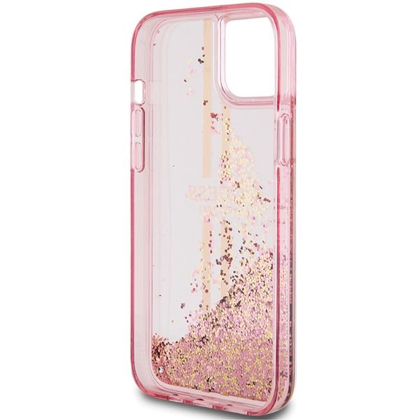 Guess Guhcp15Mlfcsegp Iphone 15 Plus / 14 Plus 6.7 Różowy/Pink Hardcase Liquid Glitter Gold Stripes
