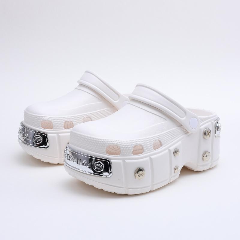 Sandalen mit dicker Höhe Sommerausflug Zehensandalen Zehen Strandschuhe 41-42EU/CN42-43 weiß