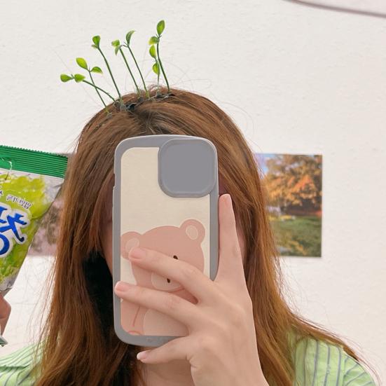 100 Pcs Bean Sprout Hair Clips Plant Hairpins Anti-slip Fake Leaf Funny Shape Long Green Sprout Decor Adult Children Hair Decoration Hair Clips