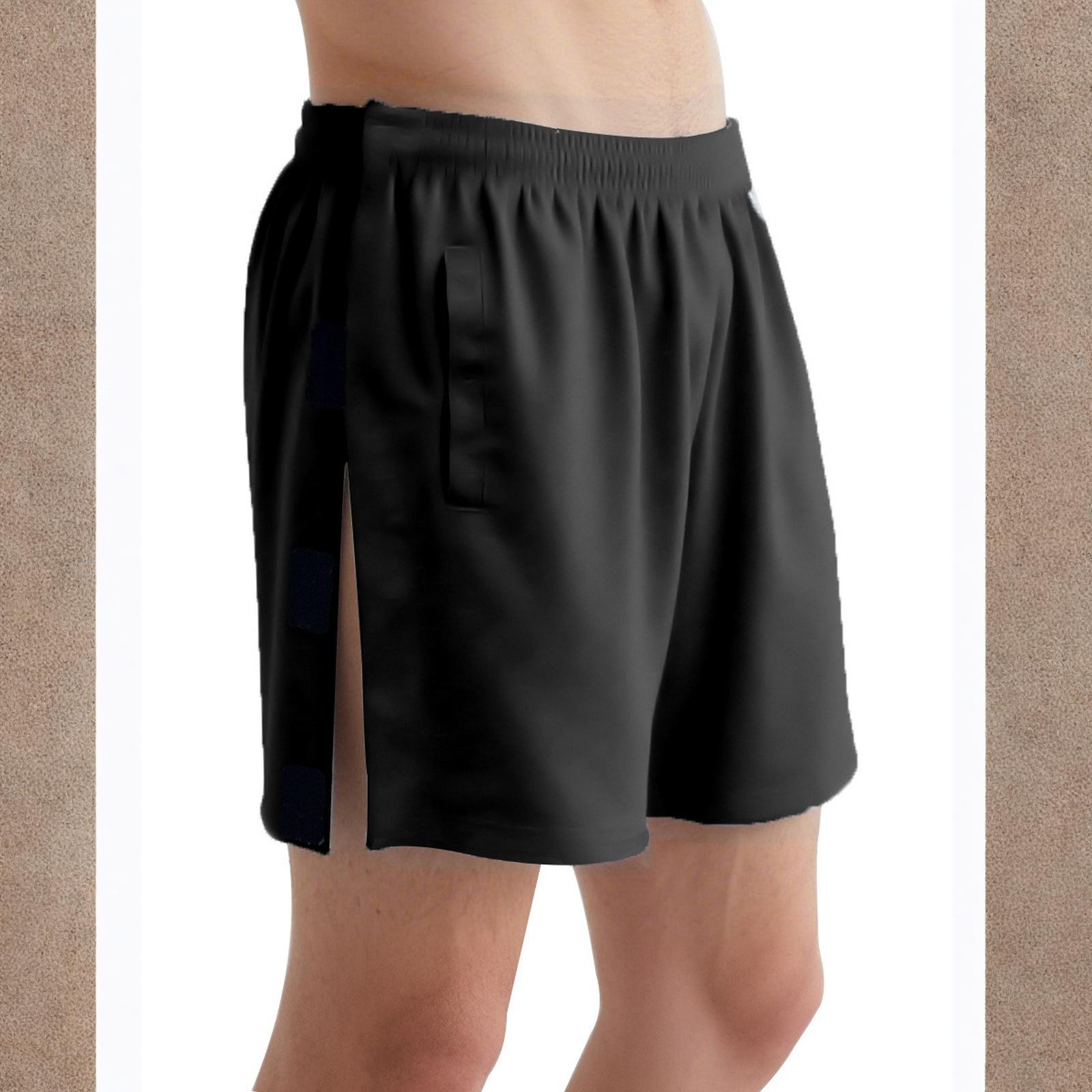

Мужские шорты двусторонние с открытым низом свободного кроя повседневные с карманами S чёрный
