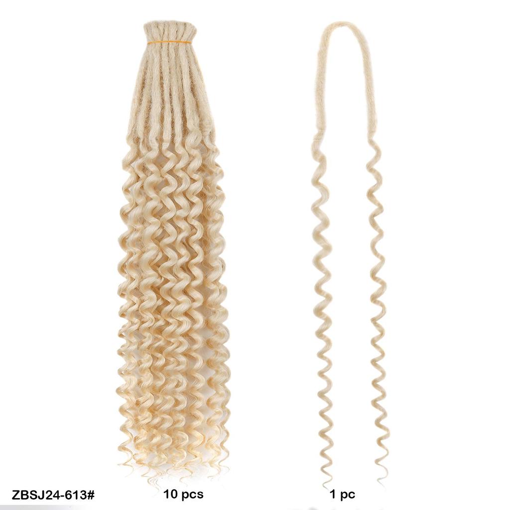 10pcs/lot Crochet Hair Afro Braiding Hair Extension 24Inch Crochet Box Braids Straight To Curly Ends Hair Synthetic Black Braids For Women