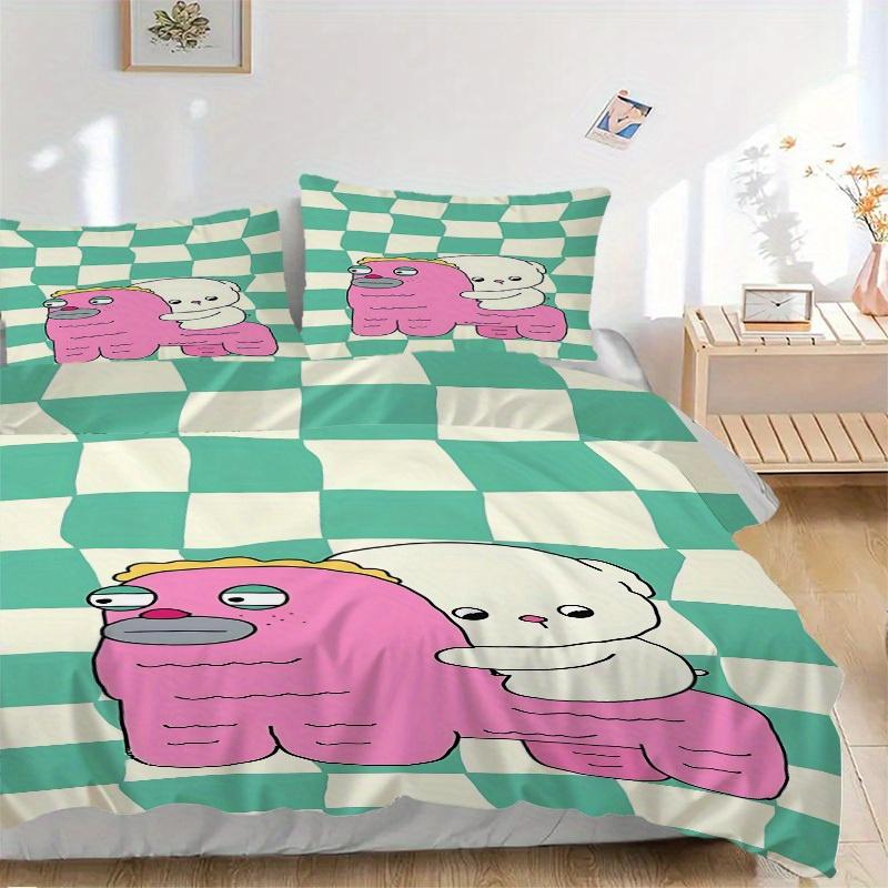 

3 шт. Постельное белье PinkMonster, Дышащее и мягкое, Подходит для всех сезонов, Можно стирать в машине, Подходит для декора спальни,yy250822132 135x200cm