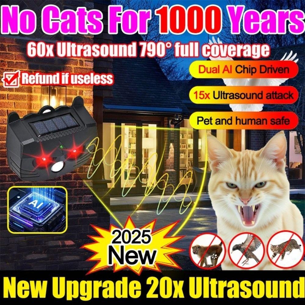 Waterproof Ultrasonic Animal Repeller Infrared Sensing Animal Repellent Device  Coop Protection