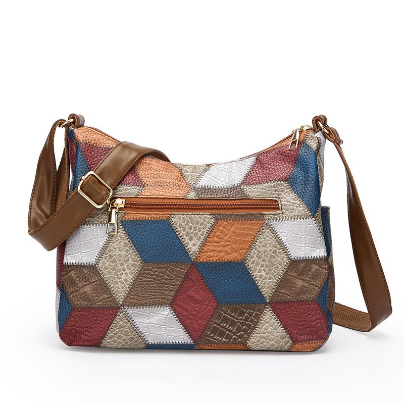 Vintage Colorful Plaid Women's Crossbody Bags For Daily Used Large Capacity Commuting Shoulder Bag Versatile Ladies Handbags
