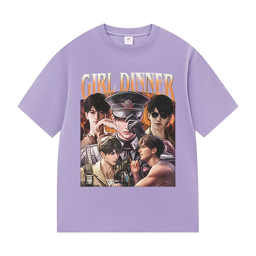 Funny Girl Dinner Caleb Graphic Tee Shirt Love and Deepspace Novelty Summer O-Neck T-Shirts Fashion High Quality Cotton T Shirts