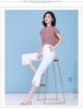 Women's High Waist Lace Flare Pants - White, Elastic, Plus Size, Slimming, Casual, Thin, Seven-Point Length, Summer Style