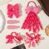 Fashion Bow Design Girls Hair Accessories Tassel Elastic Decorative Hair Clips BB Clip Sets for Holiday Decoration